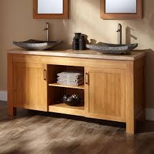 60 Jindra Bamboo Double Vessel Sink Vanity Double Sink Vanities Bathroom Vanities Bathroom Vessel Sink Vanity Vanity Sink Bathroom Sink Vanity