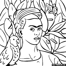 600x1020 frida kahlo coloring pages pdf mandala page. Frida Online Coloring Pages Thecolor Com