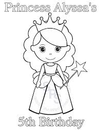 Birthday Celebration Drawing For Kids Personalized Printable Princess Birthday Party Favor Childrens Etsy In 2020 Birthday Coloring Pages Princess Coloring Pages Coloring Pages For Girls