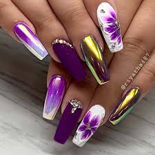 Also known as ballerina nails, coffin shaped nails get their name because the nail looks like a coffin or a ballerina slipper. 21 Pretty Purple Nail Designs And Ideas Stayglam