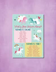 Unicorn Game What S Your Unicorn Name Game Printable Pdf Unicorn Games Unicorn Names Unicorn Birthday