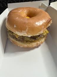 In N Out Flying dutchman in a Krispy Kreme Original Glazed Donut. I call  it, The Fat Ass Dutchman : rshittyfoodporn