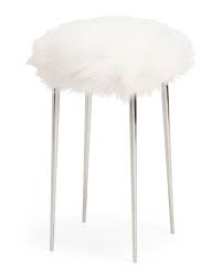 Black And White Vanity Stool Cruella Faux Fur Vanity Stool Vanity Stool Stool Round Back Dining Chairs