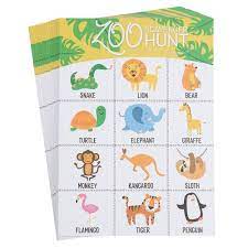 Juvale 50 Pack Zoo Scavenger Hunt Game Set For Kids Childrens Outdoor Game Spot 16 Zoo Animal Birthday Party Favors Classroom Trips Family Activity Animal Birthday Party Animal Birthday Birthday Party Favors