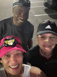 Early morning marathon training run