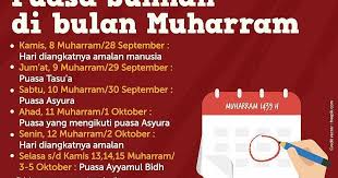 Bulan muharram pada tahun 2020 ini menjadi penanda tahun baru islam yang ke pada bulan muharram umat islam dianjurkan untuk memperbanyak puasa sunah. Puasa Sunnah Pada Bulan Muharram