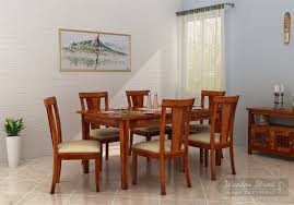 Buy Mcbeth Storage 6 Seater Dining Table Set Honey Finish Online In India 6 Seater Dining Table Dining Table Buy Dining Table