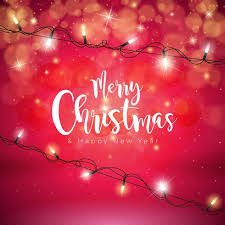 Vector Merry Christmas Illustration On Shiny Red Background With Typography And Holiday Light Garland Happy New Year Design Download Free Vectors Clipart Graphics Vector Art