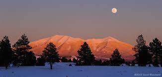 Moonrise Above The Snow Covered San Francisco Peaks Flagstaff Altitudes