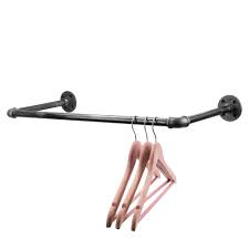 Double pipe garment racks + closet update from www.centsationalgirl.com. 24 In Wall Mounted Clothing Rack By Pipe Decor Pipe Decor