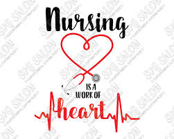 Download Stethoscope Nursing Is A Work Of Heart Svg Cut File For Custom Mugs