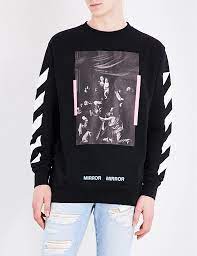 100% authentic off white mirror mirror hoodie size small used, great condition first time seller will post more rare pieces soon fast shipping. Off White C O Virgil Abloh Mirror Mirror Cotton Jersey Sweatshirt In Black For Men Lyst