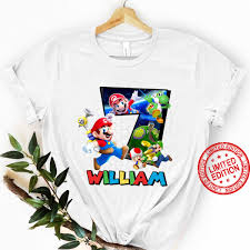 Sold by the primrose lane. Personalized Mario Birthday Super Mario Birthday Shirt