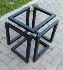 metal coffee table base square table base industrial look etsy table basse bois metal table basse table metal bois