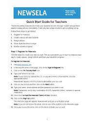 Getting teachers started for administrators. Newsela Quickstart Guide Teachers Quiz Software