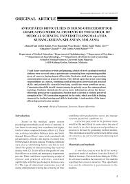Register now to let malaysian journal of medical science know you want to review for them. Pdf Anticipated Difficulties In House Officership For Graduating Medical Students Of The School Of Medical Sciences Universiti Sains Malaysia Kubang Kerian Kelantan Malaysia