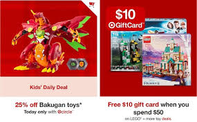 We did not find results for: Target Daily Deal 25 Off Bakugan Toys With Target Circle 10 Off A 50 Lego Purchase And More