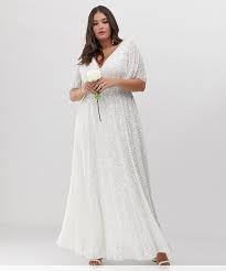 27 Plus Size Wedding Dresses To Flatter And Flaunt Your Curves Wedding Dress Sequin Plus Wedding In 2020 Maxi Dress Wedding Plus Wedding Dresses Asos Wedding Dress