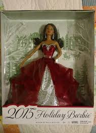 New In Box 2015 Holiday Black Barbie With Red Silver Dress Collector Doll Little Red Dress Dresses Silver Dress