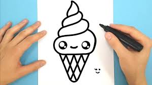 Comment Dessiner Une Glace Italienne Kawaii Dessin Kawaii Glace Dessins Faciles Dessin Glace