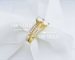 1mm 14k gold filled rings stacking rings for women stackable thin band knuckle finger stacking plain ring comfort fit size 5 to 10 4.4 out of 5 stars 2,293 $14.99 $ 14. A Side By Side Comparison 14k Vs 18k Gold Valerie Madison 18k Gold Gold Big Wedding Rings