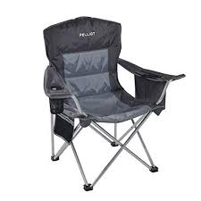 Pelliot Portable Camping Chair Heavy Duty Lumbar Back Supports 300 Lbs Padded Hard Arm Folding Camp Beach Chair With Cup Holder All4hiking Com Portable Camping Chair Camping Chair Camping Chairs