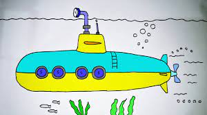 Menggambar kartun kapal selam, kapal selam, biru, bertulang belakang png. Cara Menggambar Kapal Selam Dengan Mudah Part 1 Youtube
