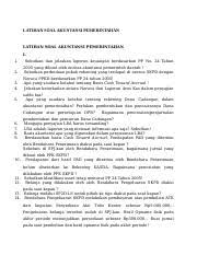 Latihan Soal Akuntansi Pemerintahan Docx Latihan Soal Akuntansi Pemerintahan Latihan Soal Akuntansi Pemerintahan I 1 Sebutkan Dan Jelaskan Laporan Course Hero