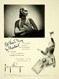 Black And White Print Ads 1938 Ad De Toi Je Chante Perfume Jay Thorpe Bottle Charbert Of Thee I Sing Yts3 Perfume Ad Beauty Ad Perfume