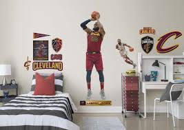 Basketball Bedroom Lebron James Of The Cleveland Cavaliers Available In Athlete Only Or With Addi Basketball Bedroom Boys Basketball Bedroom Basketball Girls