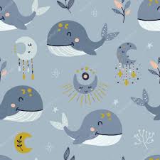 Decorating your kid s room with wallpapers adorable home. Seamless Pattern With Celestial Whale And Moon Pattern For Bedroom Wallpaper Kids And Baby T Shirts And Wear Hand Drawn Nursery Illustration 413809064 Larastock