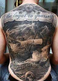 realistic sinking ship tattoo elegant