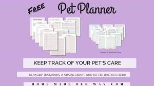 Pet Planner Printables Free Get Your Pets Records Organized