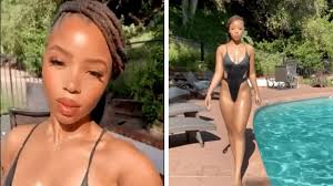 Submitted 20 days ago by tonik_1987. Santana Tiktok Chloe Bailey Strips Down To Black Swimsuit And Sexily