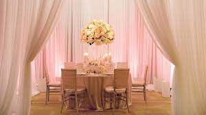 White Draping With Pink Uplighting So Intimate For A Wedding At The Four Seasons Silicon Valley Luxbride Wedding Wedding Site Here Comes The Bride