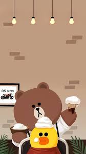 pin oleh ย ย นส แล วไง di line friends bg kertas dinding beruang coklat wallpaper kartun