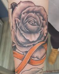 See how this tattoo design looks on your body. Rose And Ms Ribbon By Gas City Tattoos Inc Facebook