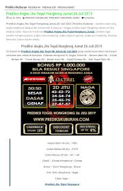 Maybe you would like to learn more about one of these? Prediksi Angka Jitu Togel Hongkong Jumat 26 Juli 2019