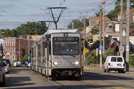 This Light Rail Vehicle Lrv Is Running In The Street Beechview Light Rail Vehicle Light Rail Hometown