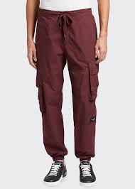 Dolce Gabbana Men S Drawstring Cargo Pants In Bordeaux Modesens