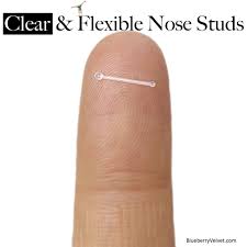 Place the end of the bone over your piercing, and slide the nose bone in. Clear Nose Studs Clear Nose Retainer Transparent Nose Ring Tiny Nose Studs Nose Stud Piercings For Girls
