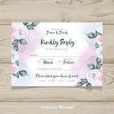 Hochzeit Rsvp Karte Kostenlose Vektor