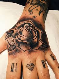 Black And Grey Hand Tattoos For Men Black And Grey Oldschool Tattoo Hand Tattoos Tattoos For Guys Throat Tattoo