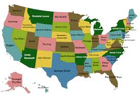 Highest Grossing Singer, Music Artist or Band from Each U.S. State :  rMapPorn