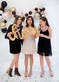 Diy Black Gold Balloon Garland Kit New Years Eve Decorations Engagement Party Decorations Bachelorette Party Decorations