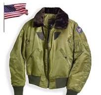 Blouson Bombers Aviateur B-15 Satin Vert Olive en Nylon COCKPIT USA ex  AVIREX - Réf: Z2213K