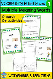 Homonyms Worksheets 1 Vocabulary Activities Task Cards Multiple Meanings In 2020 Vocabulary Skills Vocabulary Vocabulary Activities