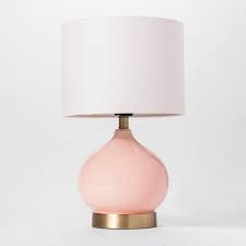 Each piece features a wide, domed shade and round base in dusky blush pink, with a white inner to. Affordable Blush Home Decor Homedecorideasdiy Glass Table Lamp Glass Table Pink Lamp