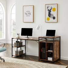 Printer stands come with different features and gives you the option to choose from various styles. Inbox Zero Home Office Computer Desk With Storage Shelf Cpu Storage Space And Printer Stand Writing Pc Table With Space Saving Design Wayfair