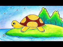 They race and even the rabbit is way too faster, turtle wins the race eventually. Tortoise Scenery Drawing Easy à¤•à¤› à¤† à¤¬à¤¨ à¤¨ à¤¸ à¤– Kachua Drawing Colour How To Draw Easy Scenery Y Art Drawings For Kids Tortoise Drawing Colorful Drawings